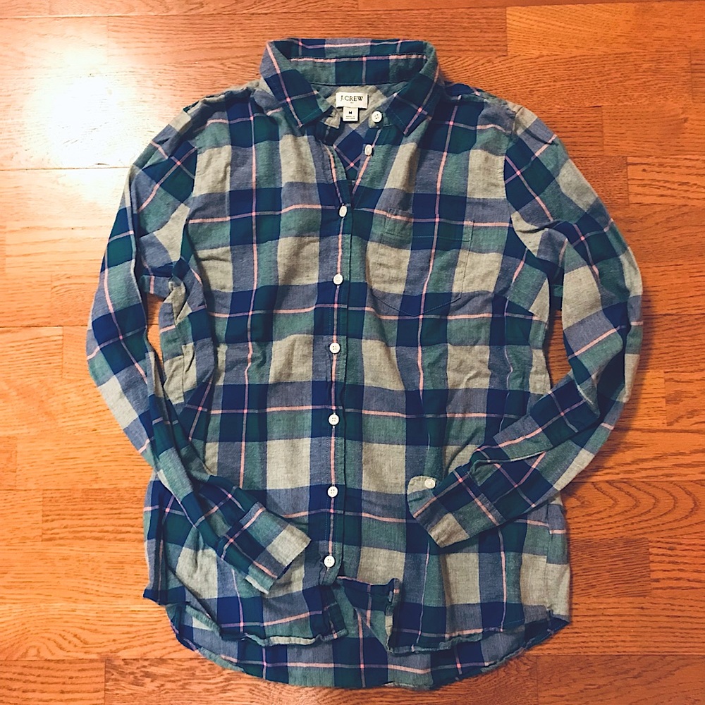 Multi-colored plaid button down